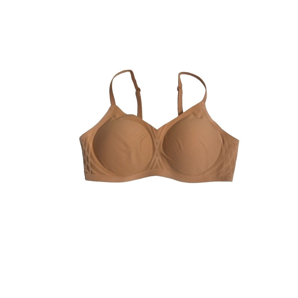 Honeylove Silhouette Bra Womens M Sand Wireless Seamless Support Convertible EUC